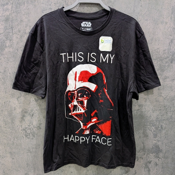 Star Wars Tops - Nwt! Star Wars Darth Vader "This Is My Happy Face" Tee Shirt